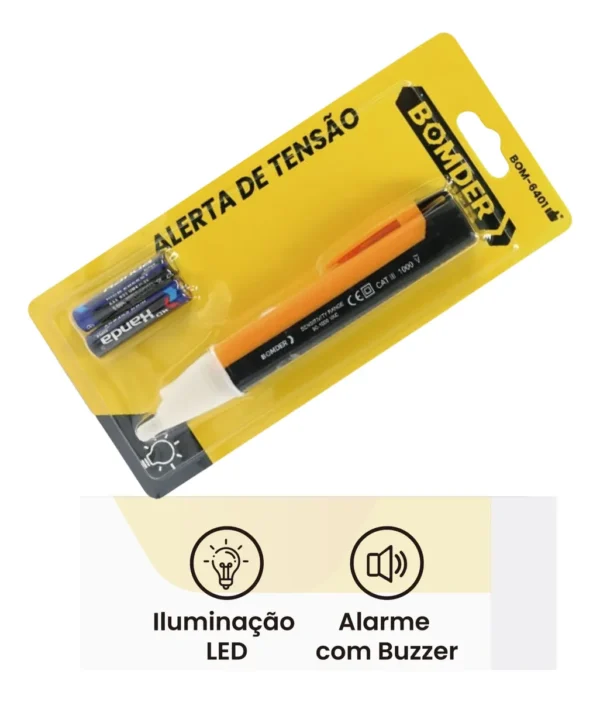 Caneta Detectora de Tensão Elétrica Sonora Bomvink 90-1000V