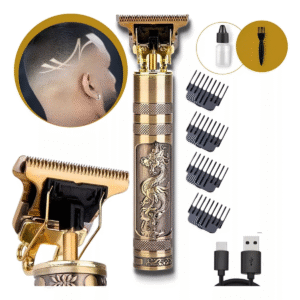 Máquina de Cortar Cabelo Sem Fio Profissional Dourada