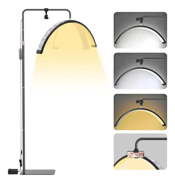 Luminária LED Meia Lua Estética 3 Cores com Diamante