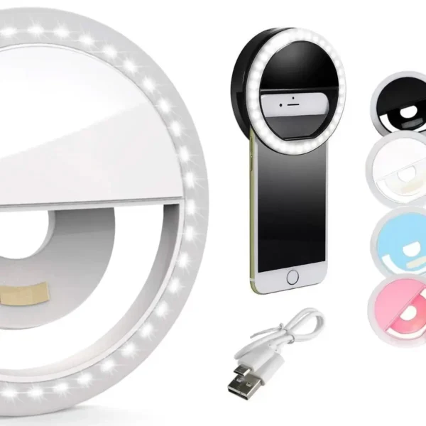 Mini Ring Light Selfie LED Para Celular Recarregável