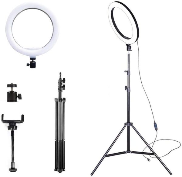 Ring Light 26cm com Tripé 2,10m LED USB Dimerizável