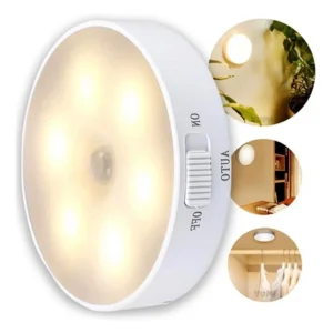 Luminária LED Sensor Presença Recarregável 8 Leds