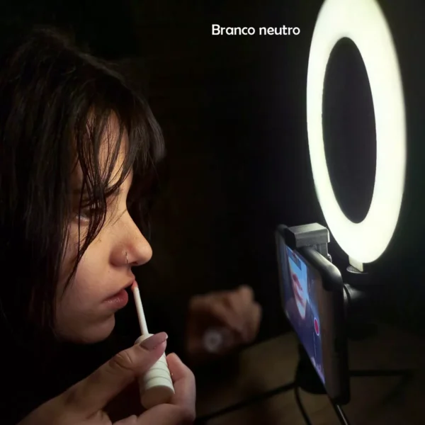Ring Light LED 6 USB Para Celular e Tripé de Mesa