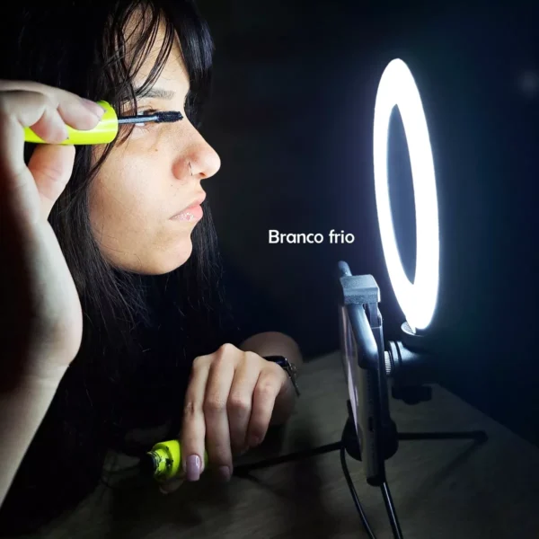 Ring Light LED 6 USB Para Celular e Tripé de Mesa