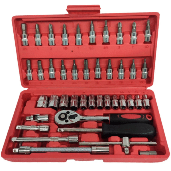 Conjunto Chaves Catraca 46 Peças Profissional Robusto