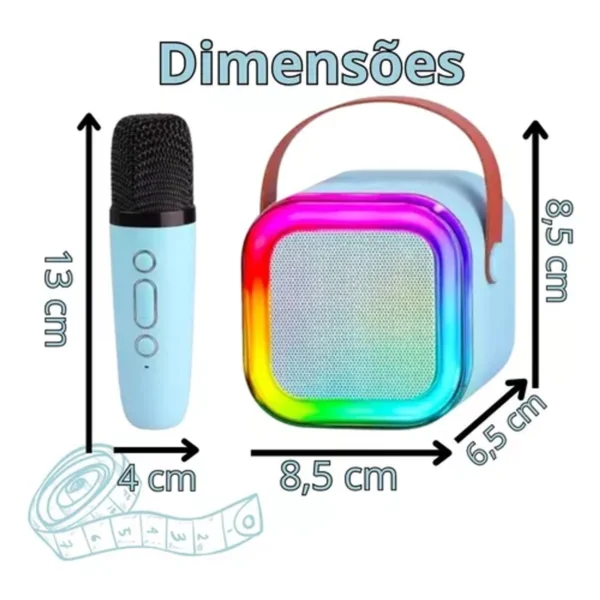 Mini Máquina de Karaokê com Microfone e Caixa de Som