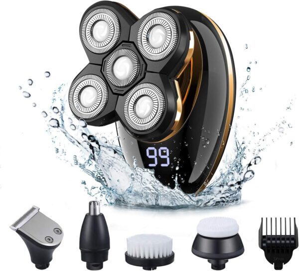 Barbeador Elétrico 5 Lâminas 360° Recarregável ONYSTEK