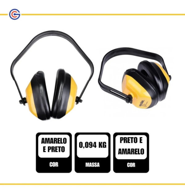 Abafador de Ruídos Tipo Concha Bomvink Amarelo 10DB