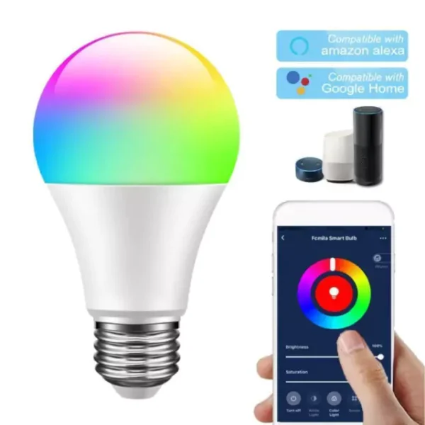 Lâmpada LED WiFi Inteligente RGB 15W E27 Smart Alexa