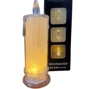 Vela Artificial LED 17cm Prata Natal Sem Fio Pilha