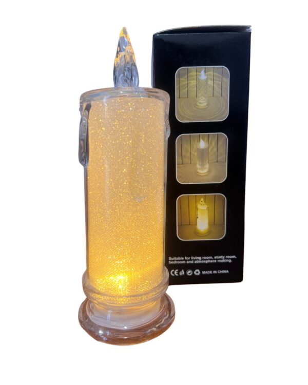 Vela Artificial LED 17cm Prata Natal Sem Fio Pilha