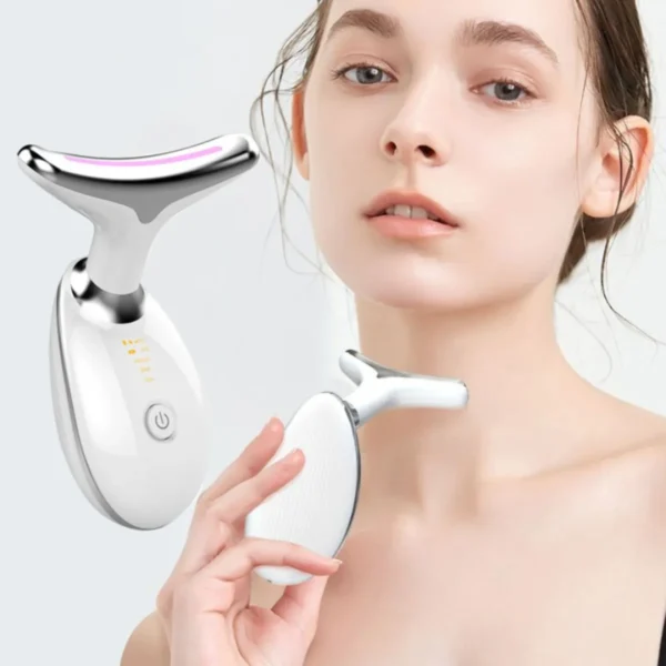 Massageador Facial e Pescoço LED Rejuvenescedor