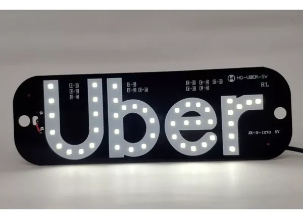 Placa LED para Carro com App Uber - Liga/Desliga USB
