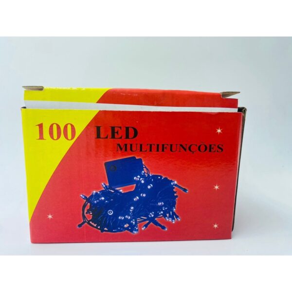 Pisca Pisca LED Natal 100 Leds 9m 8 Funções Branco e Colorido