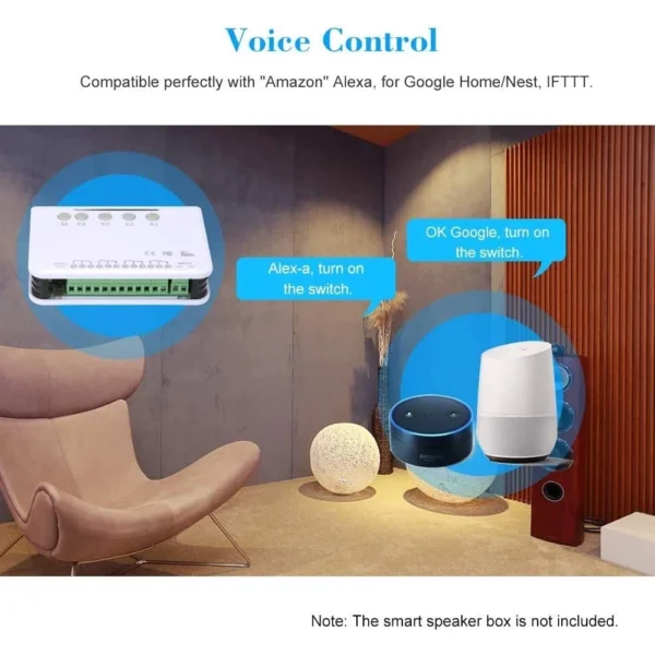 EWeLink Interruptor Wi-Fi 4CH Controle Remoto Casa