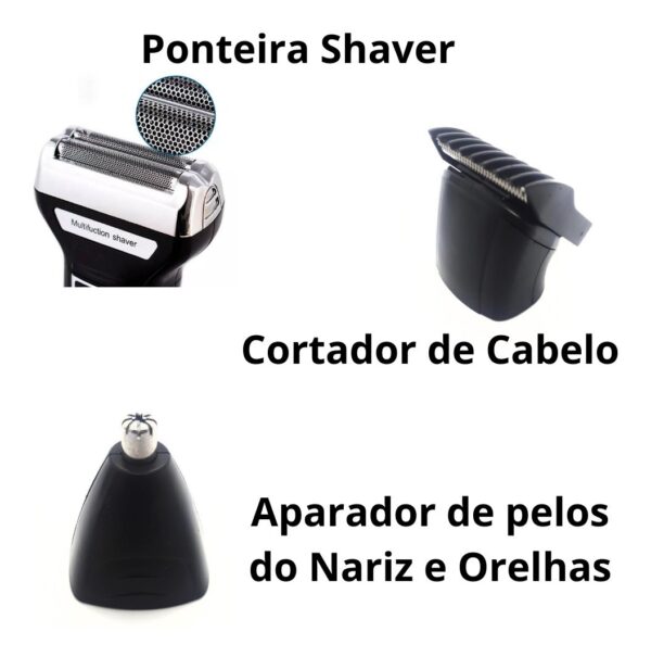 Barbeador e Cortador 3 em 1 Kemei KM-6776 Bivolt
