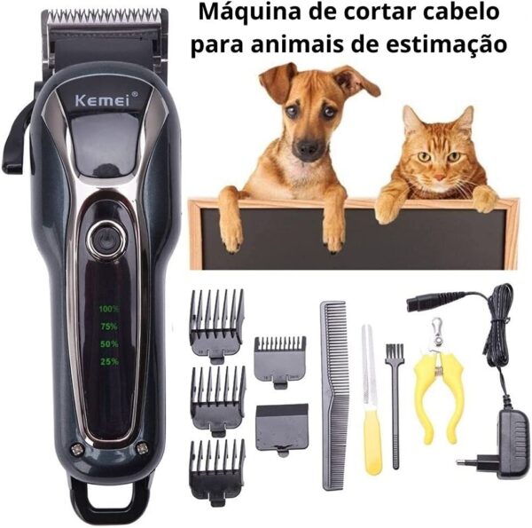 Máquina de Tosa Pet Kemei KM-1991 Profissional Sem Fio