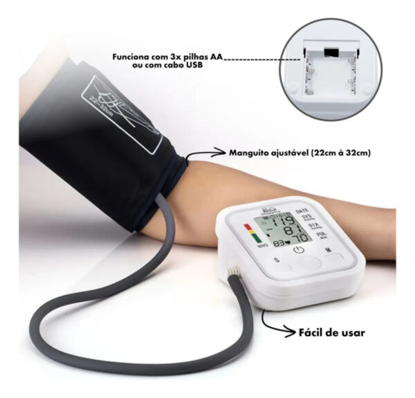 Medidor de Pressão Digital de Braço Smart Multicolor