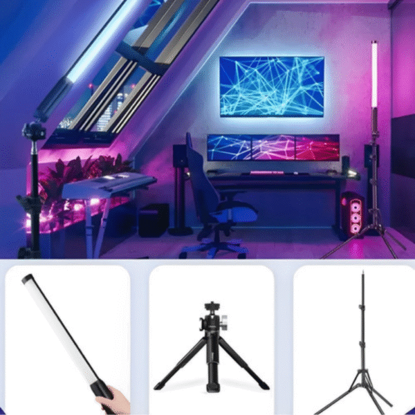 Bastão de Luz RGB Fotográfico Recarregável 3000K-6000K
