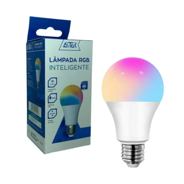 Lâmpada LED WiFi Inteligente RGB 15W E27 Smart Alexa