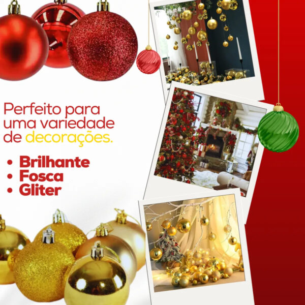 Bolas de Natal 3cm 24 Und - Enfeite Árvores e Decoração