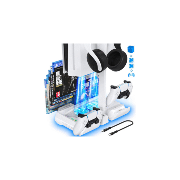 Base Suporte PS5 com Ventoinhas e Carregador Duplo