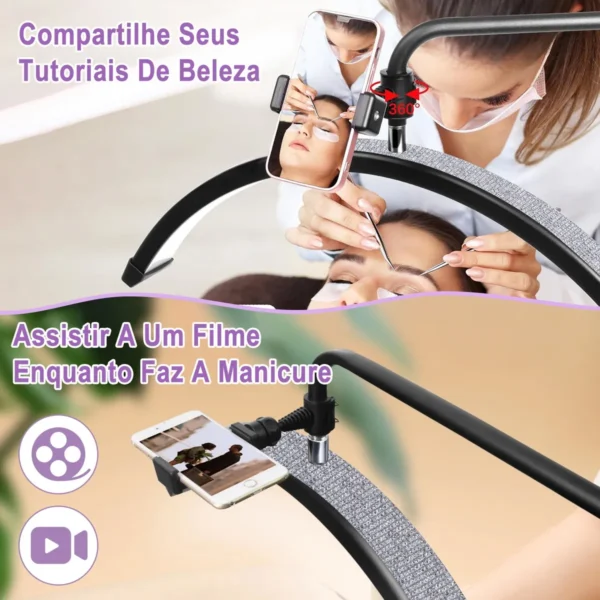 Luminária LED Meia Lua Estética 3 Cores com Diamante