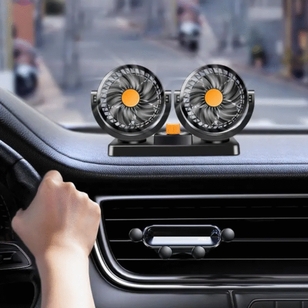 Ventilador Portátil Duplo Cabeça para Carro e Casa