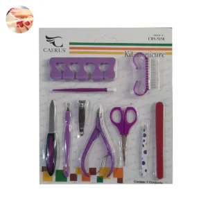 Kit Manicure e Pedicure 9 Peças Caerus Compacto