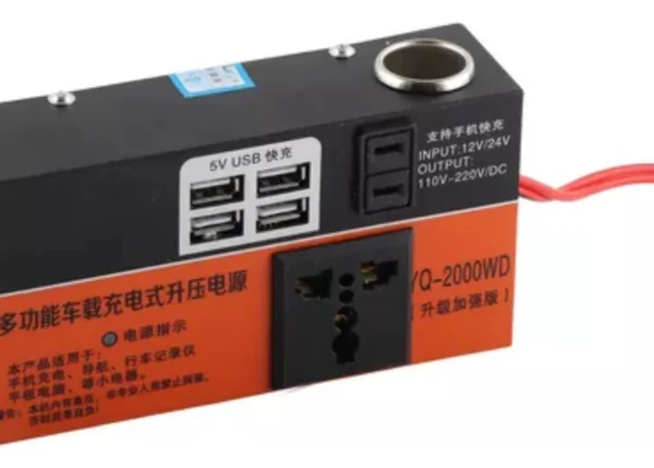 Inversor de Potência Carro 12V/24V 110V/220V 200W USB