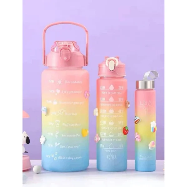 Kit 3 Garrafas de Água Squeeze Motivacional