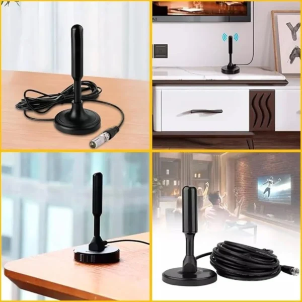 Antena Digital Com Cabo De 4MT e Base Magnética Com Imã