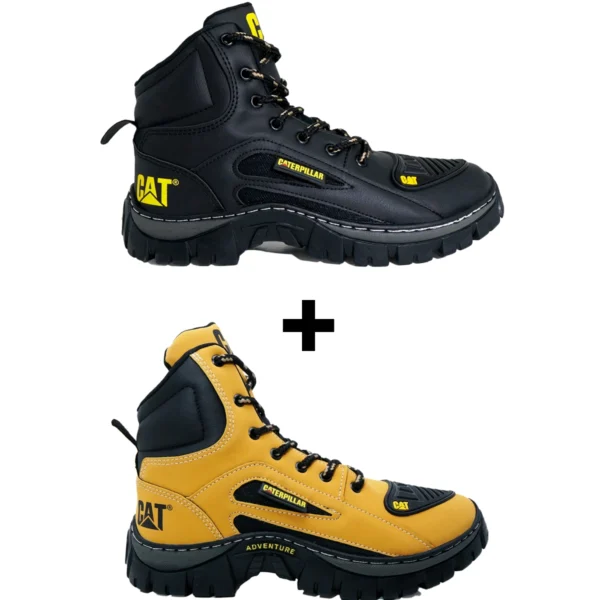 Kit 2 Pares de Botas Coturno Caterpillar CAT Cano Médio