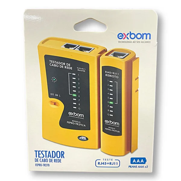 Testador de Cabo Rede RJ45 RJ11 Profissional com LED