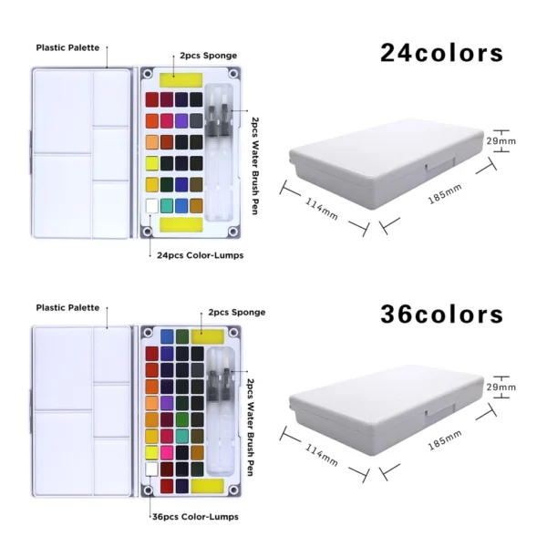 Conjunto de Aquarela Profissional 12 18 24 Cores