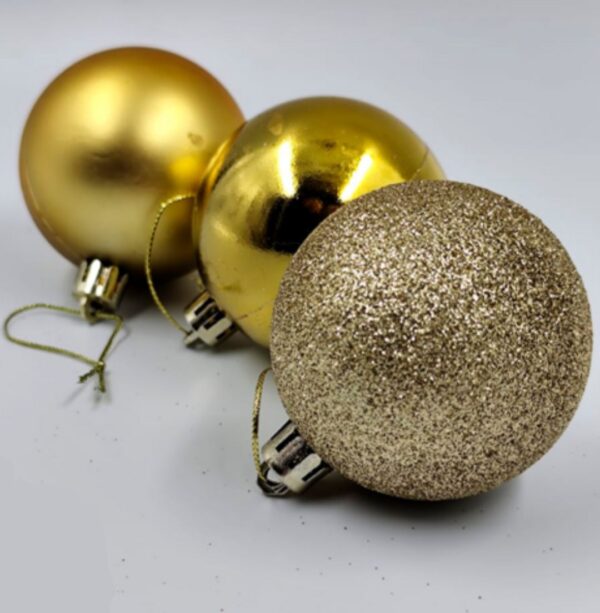 Bola Enfeite Natal Hiperfesta Dourado 8cm 6 Unidades