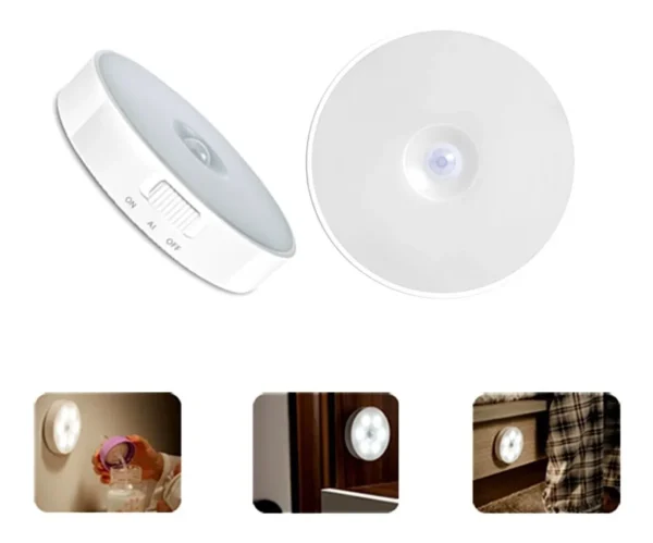 Luminária LED Sensor Presença Recarregável 8 Leds