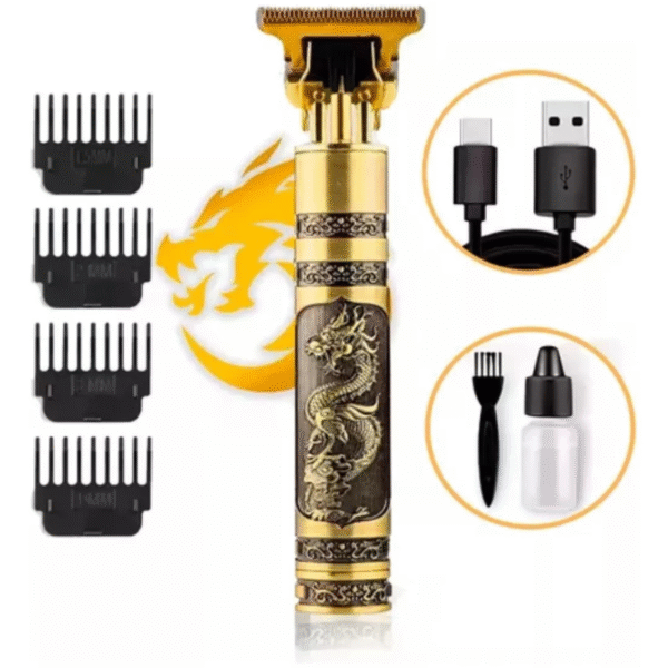 Máquina de Cortar Cabelo Sem Fio Profissional Dourada