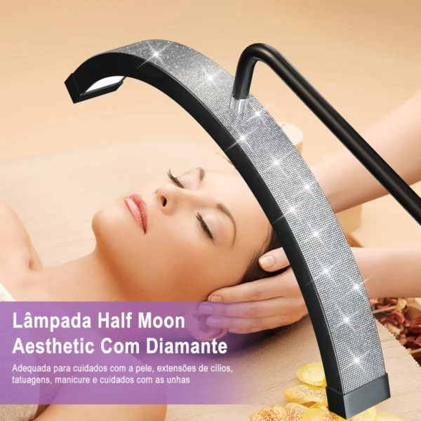 Luminária LED Meia Lua Estética 3 Cores com Diamante