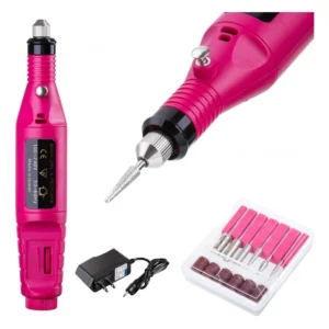Lixadeira Caneta Elétrica Unhas Profissional Rosa 18.000rpm