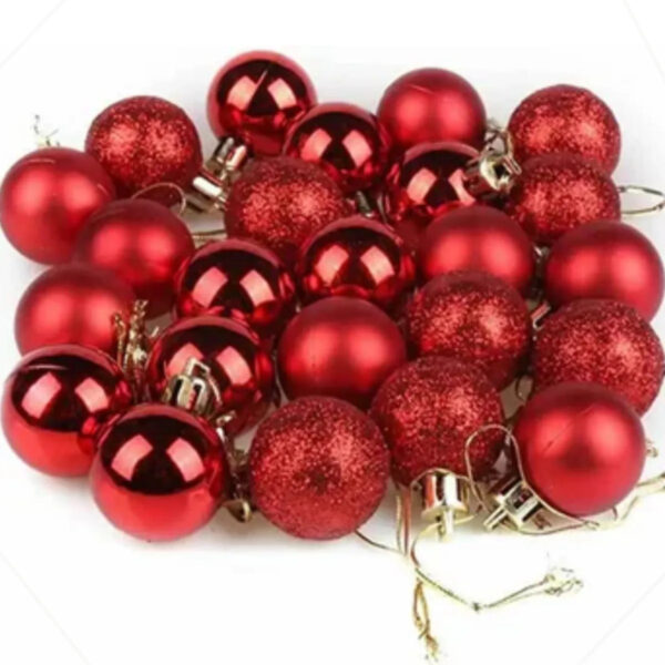 Bolas de Natal 3cm 24 Und - Enfeite Árvores e Decoração