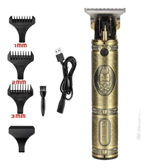 Aparador de Cabelo Kemei KM-700B Dourado Recarregável