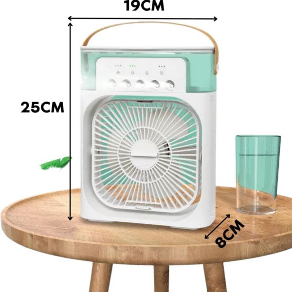 Ventilador Portátil de Mesa Umidificador LED 3 Velocidades