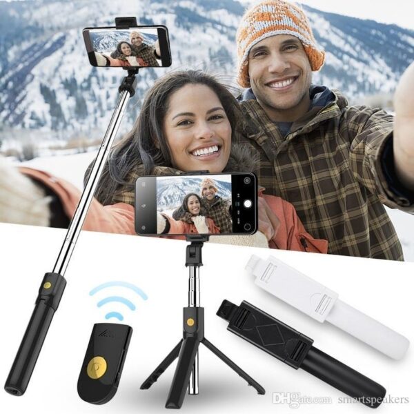 Pau de Selfie Bastão Tripé Bluetooth 360° 3 em 1