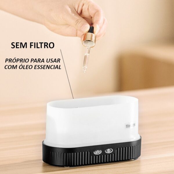 Difusor Aromas Umidificador LED 230ml Flame Aroma