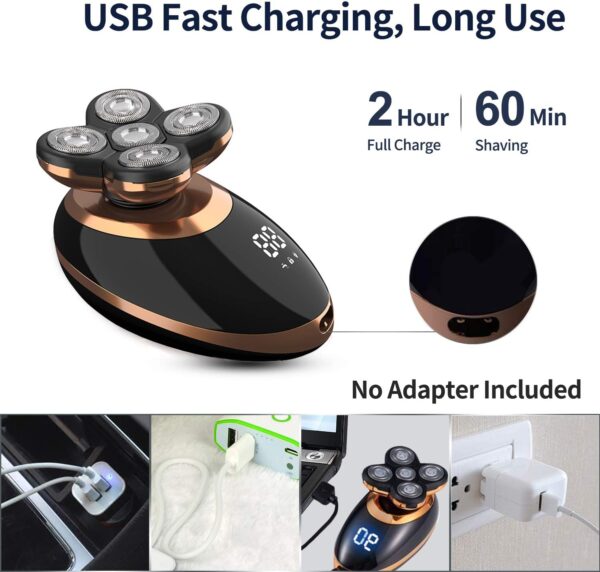 Barbeador Elétrico 5 Lâminas 360° Recarregável ONYSTEK