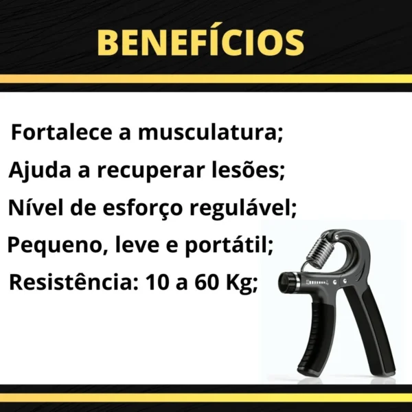 Hand Grip Ajustável 10 a 60kg Fortalecimento Mãos e Punho