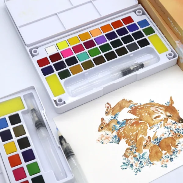 Conjunto de Aquarela Profissional 12 18 24 Cores