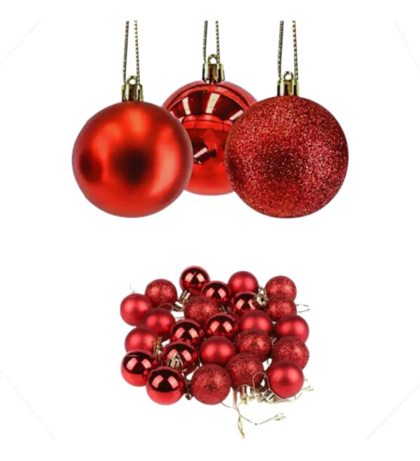 Bolas de Natal 3cm 24 Und - Enfeite Árvores e Decoração