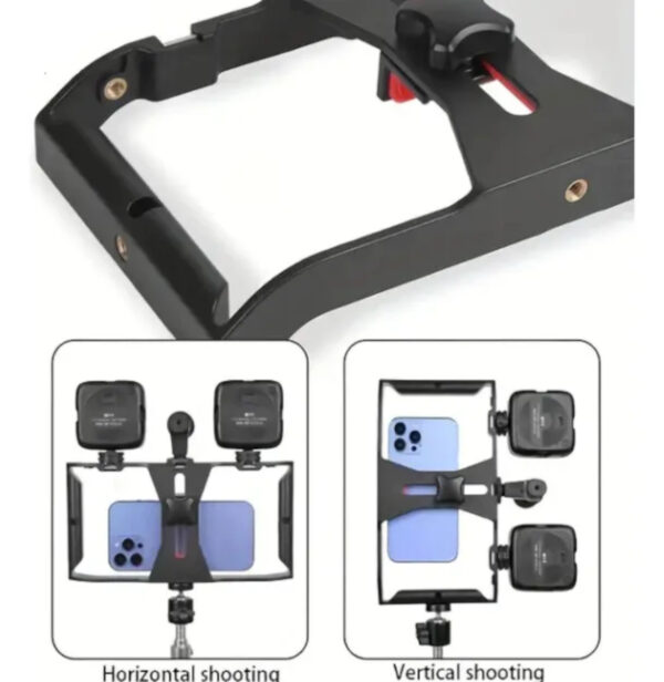 Kit Vlog Completo com Estabilizador Mic e 2 Iluminadores